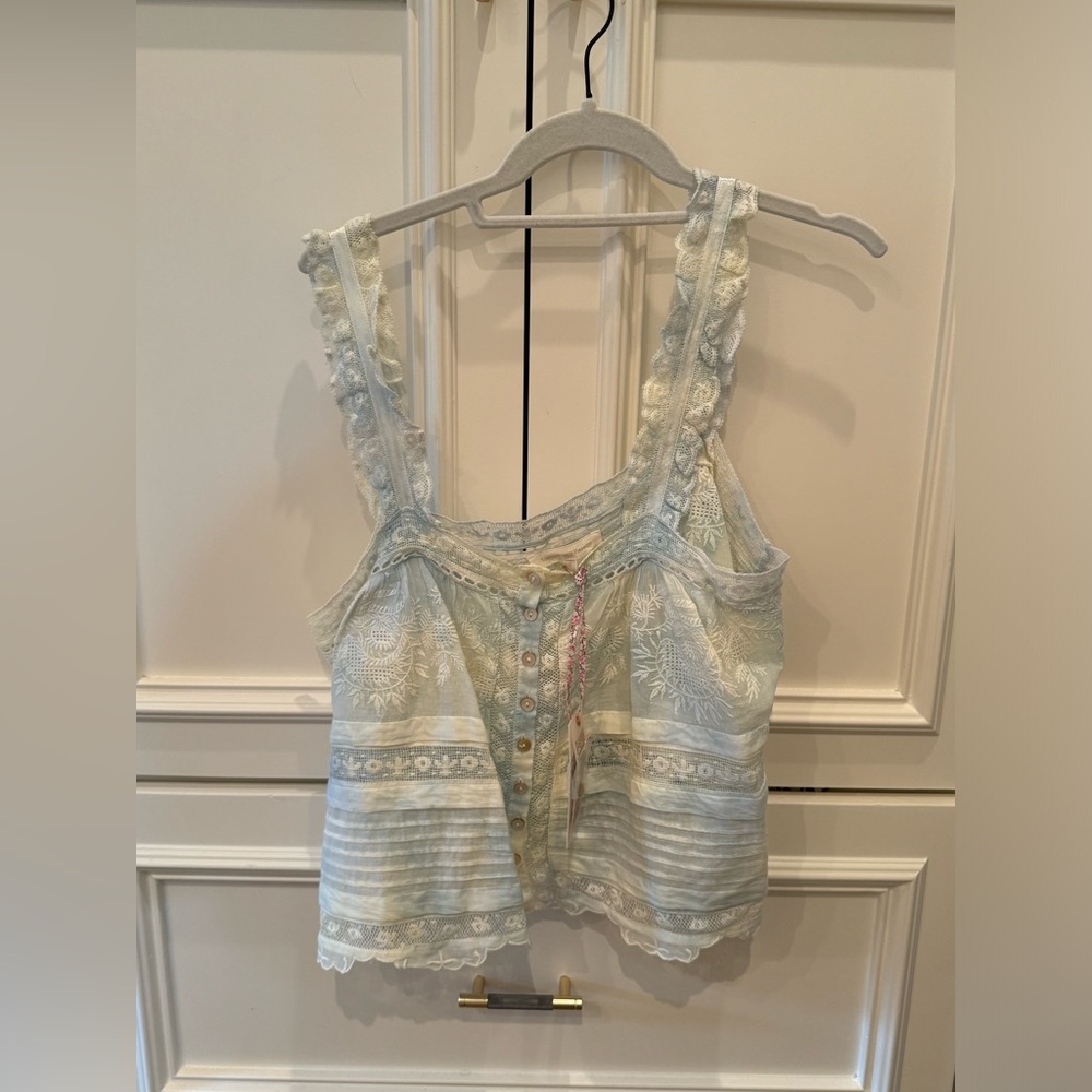 Love Shack Fancy Medium Sully Blue Tie Dyed Top. ๐โก๏ธ - Picture 1 of 5